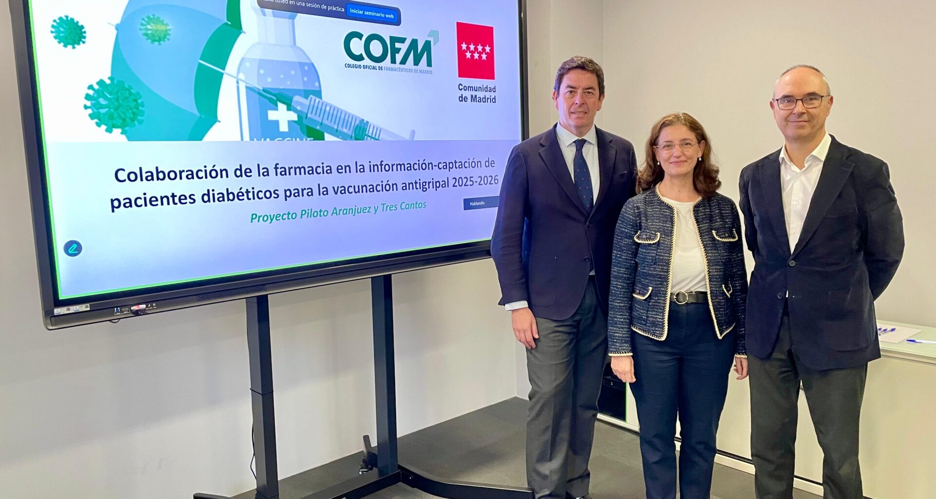 Farmacias de Aranjuez y Tres Cantos promueven la vacunación antigripal de los pacientes con diabetes