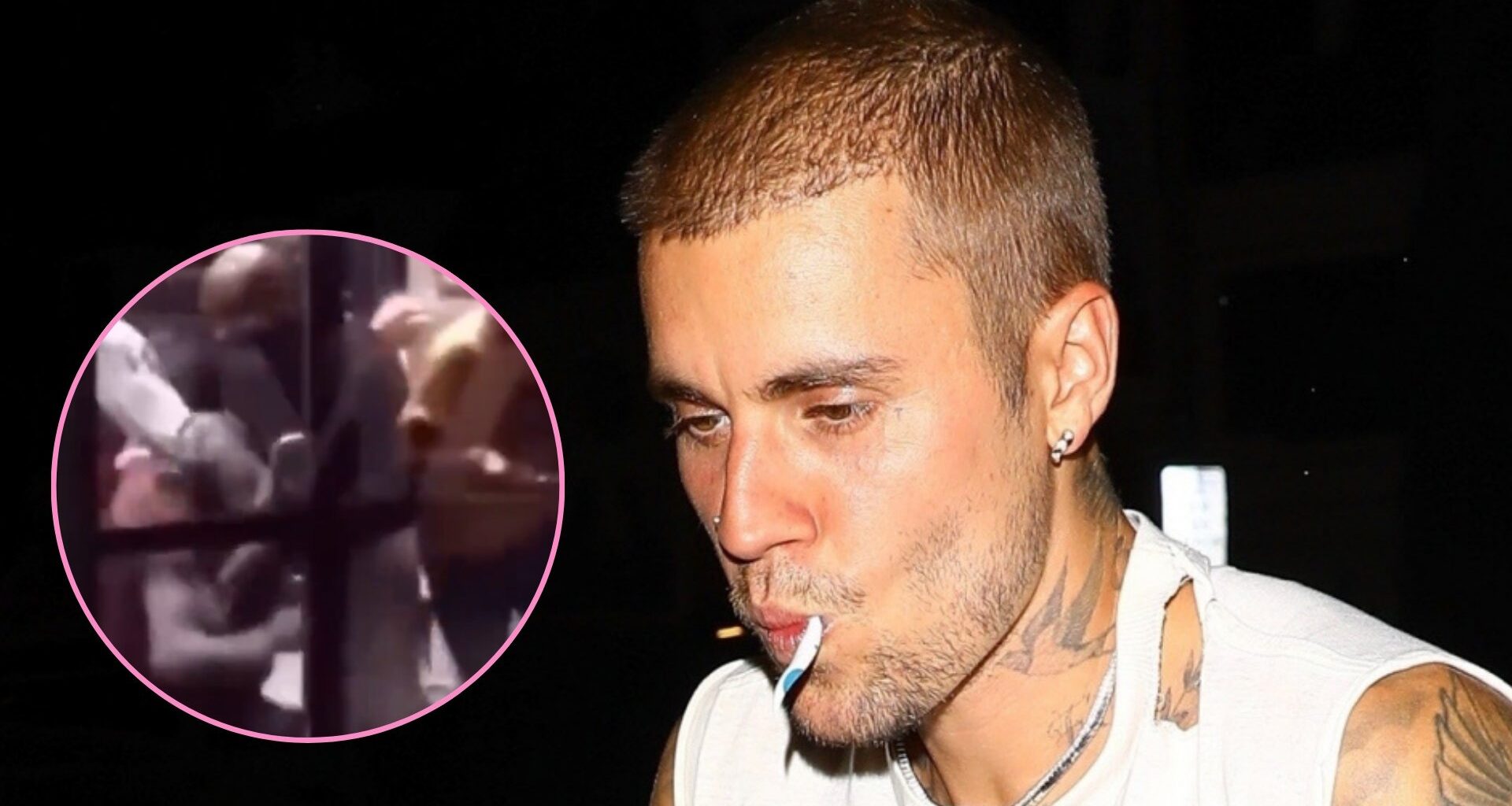 Un hombre propina una paliza a Justin Bieber delante de su mujer, Hailey Bieber