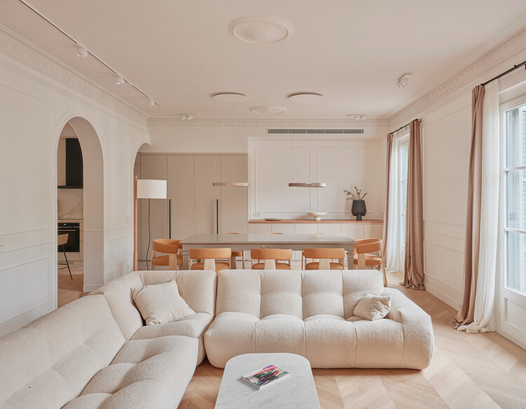 Long Flat / MIEL Arquitectos - Fotografía interior, Sala de estar, Madera, Iluminación, Sillas