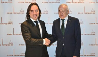 Raúl Martín Presa y Rafael Gordillo, este lunes durante el almuerzo entre directivas (RV)