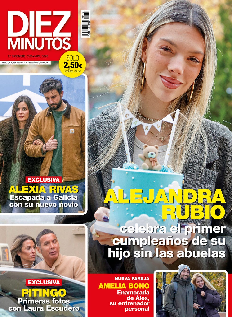 alejandra rubio con una tarta de cumple para su hijo carlo en la portada de diez minutos