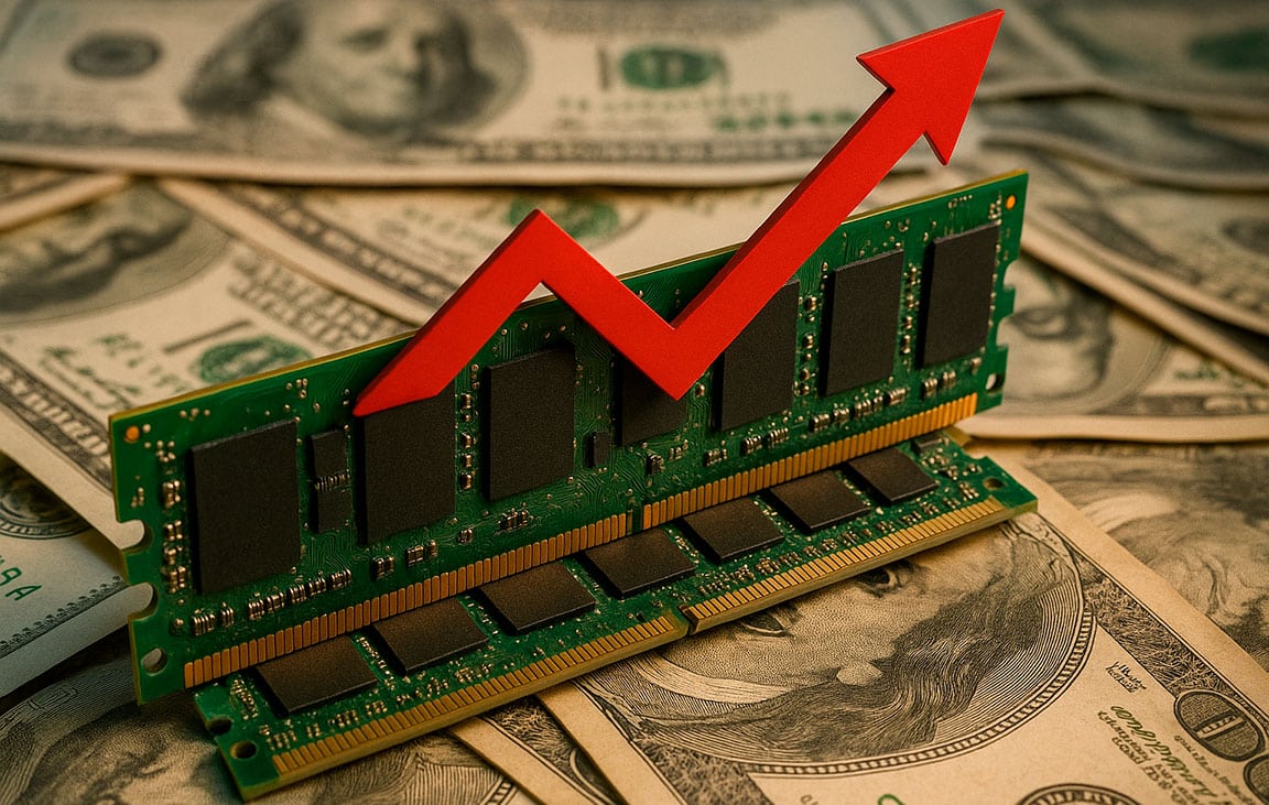 precio memoria modulos DRAM se dispara en en el ultimo año
