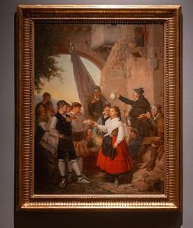 Imagen secundaria 2 - 'Retrato de Gustavo Adolfo Bécquer', 'Interior de una casa de un pueblo de Aragón, cuando la familia se reúne por la tarde para tomar el chocolate' y 'El presente. Fiesta mayor en Moncayo (Aragón), la víspera del santo patrono'