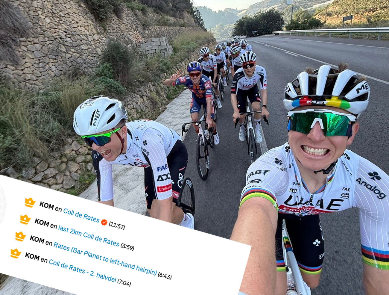 Pogacar vuelve a reventar el KOM del Coll de Rates y enciende el invierno ciclista - ESMTB.com