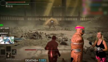 Una streamer completa Elden Ring usando un muñeco de boxeo como mando