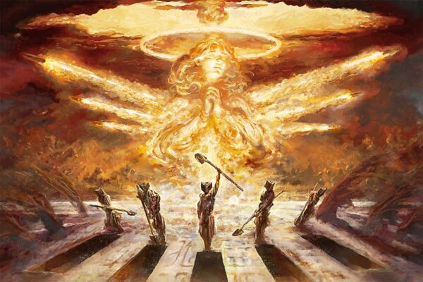 Detalle del arte de portada del disco Para Bellum de Testament