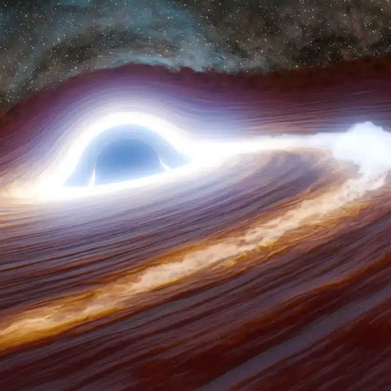Un agujero negro supermasivo desgarrando una estrella