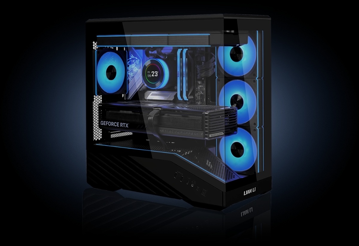 gabinete mATX compacto con diseño panorámico y alto flujo de aire