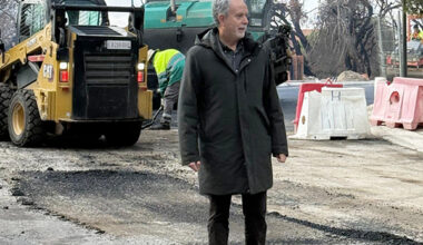 Visita a los trabajos de asfaltado en Las Marías