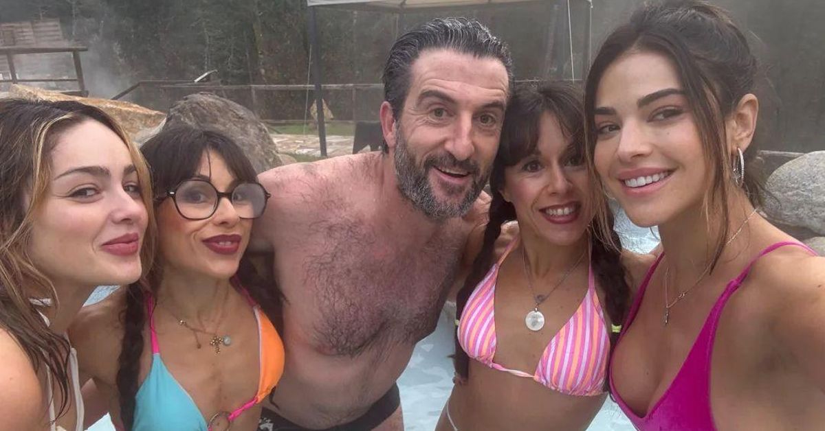 Luis Zahera y las camareras gemelas de First Dates coinciden en las termas de Prexigueiro