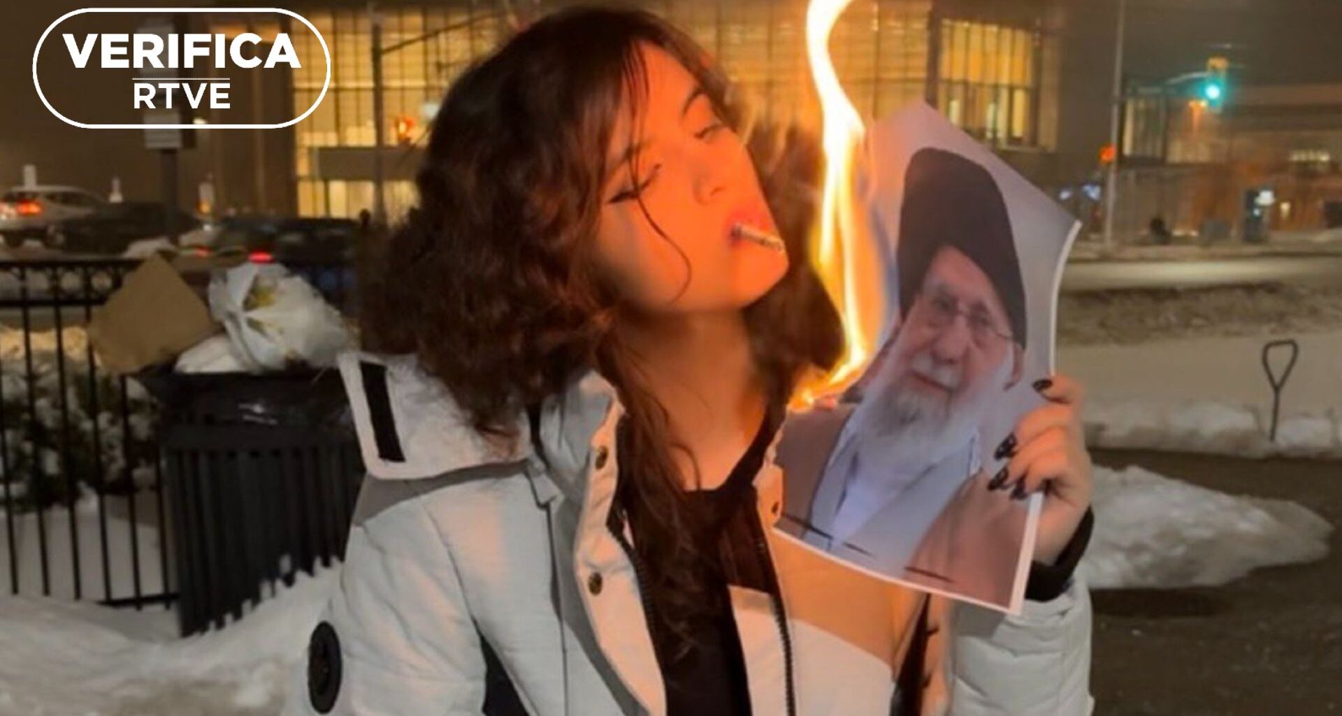 Así se viralizó la foto de una joven fumando con la foto de Jamenei