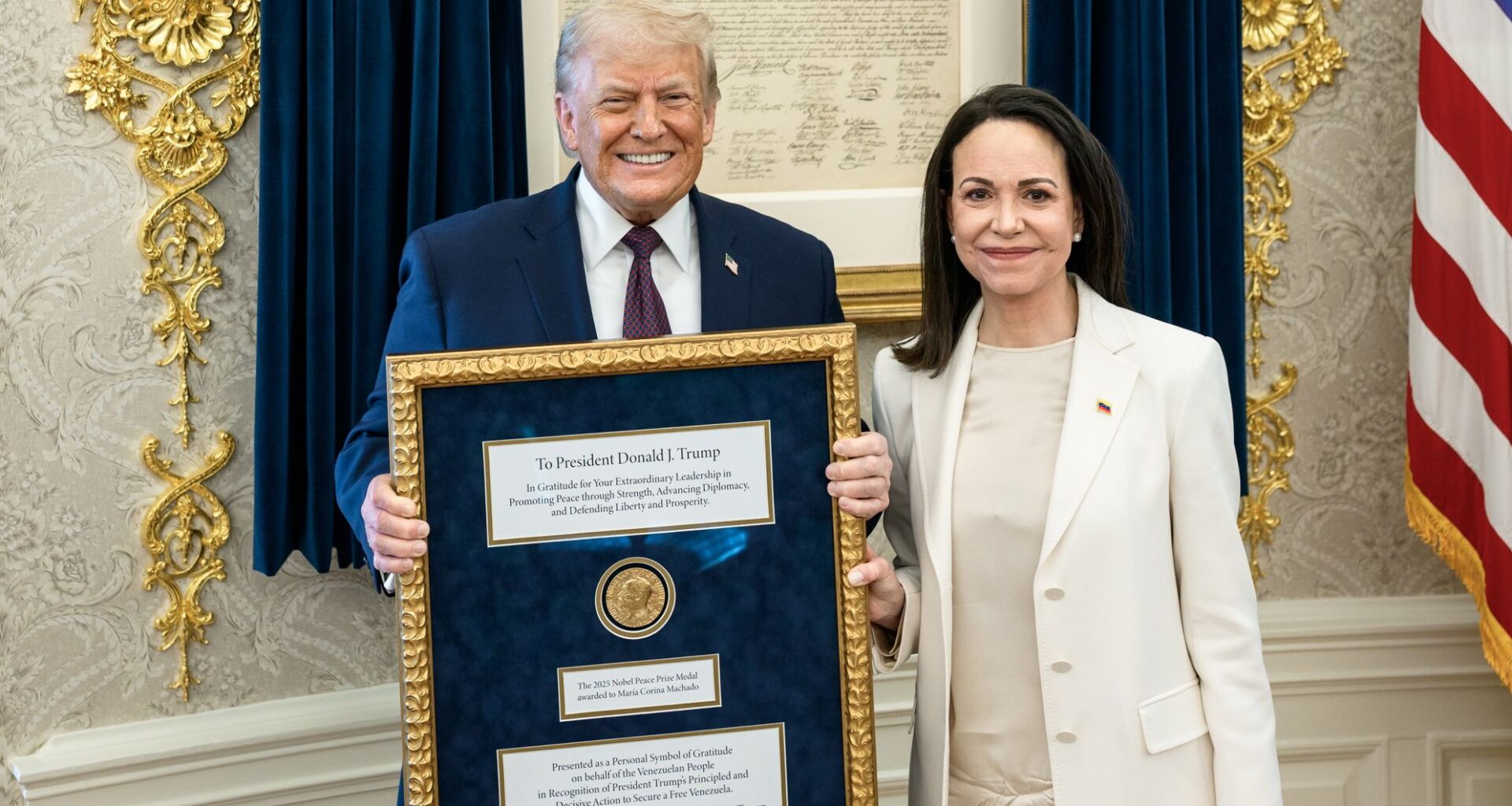María Corina Machado corteja a Trump con su premio Nobel y le agradece "la promoción de la paz mediante la fuerza" - RTVE.es