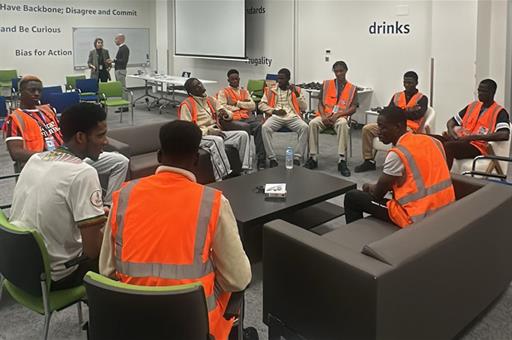 Grupo de trabajadores migrantes