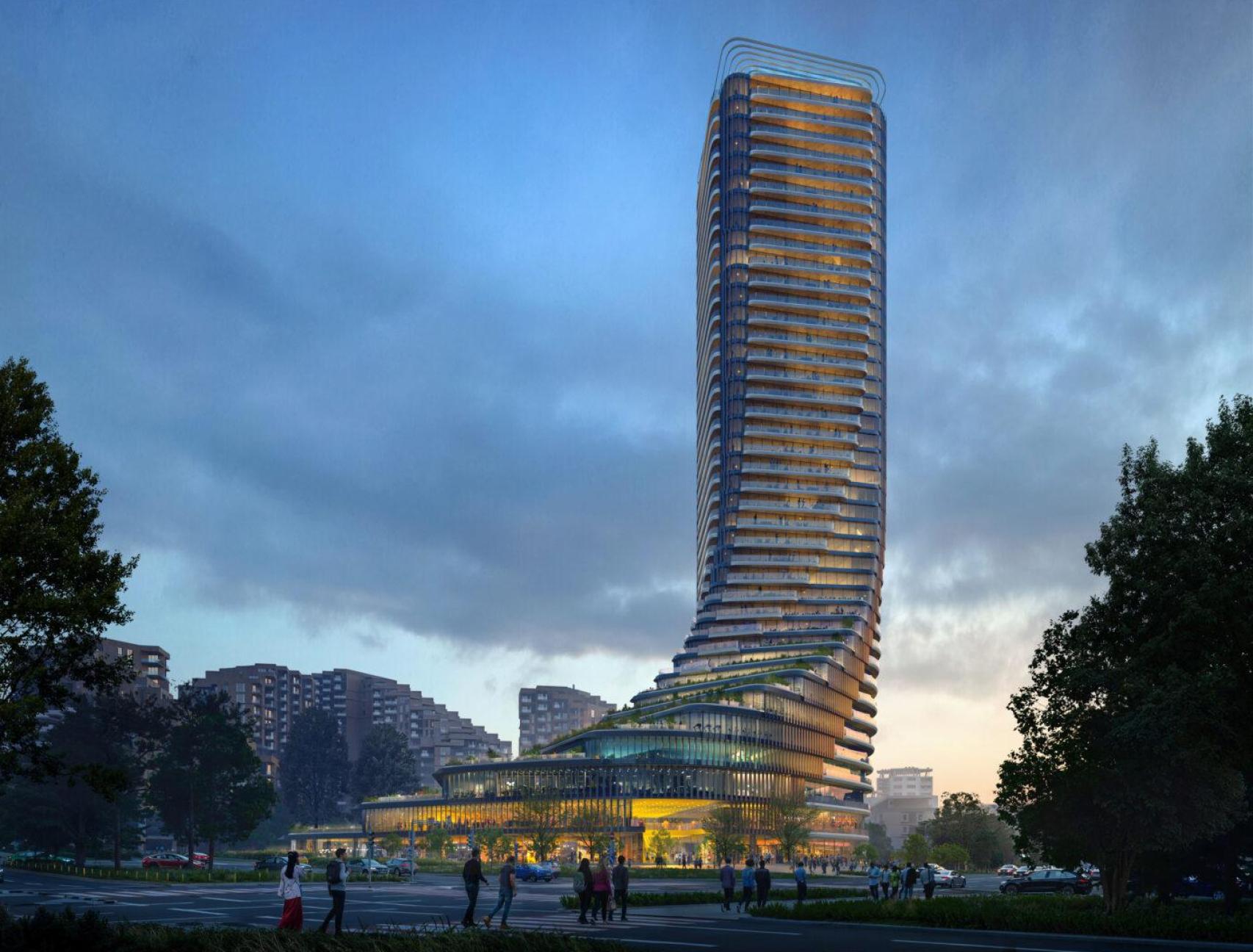 Imagen del diseño de la torre de Zaha Hadid en Tiflis.