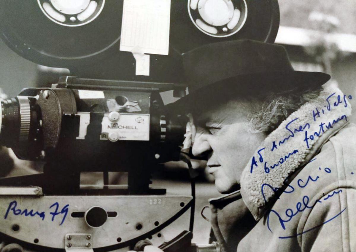 En 1979, Federico Fellini dedicó esta foto al malagueño Andrés Hidalgo.