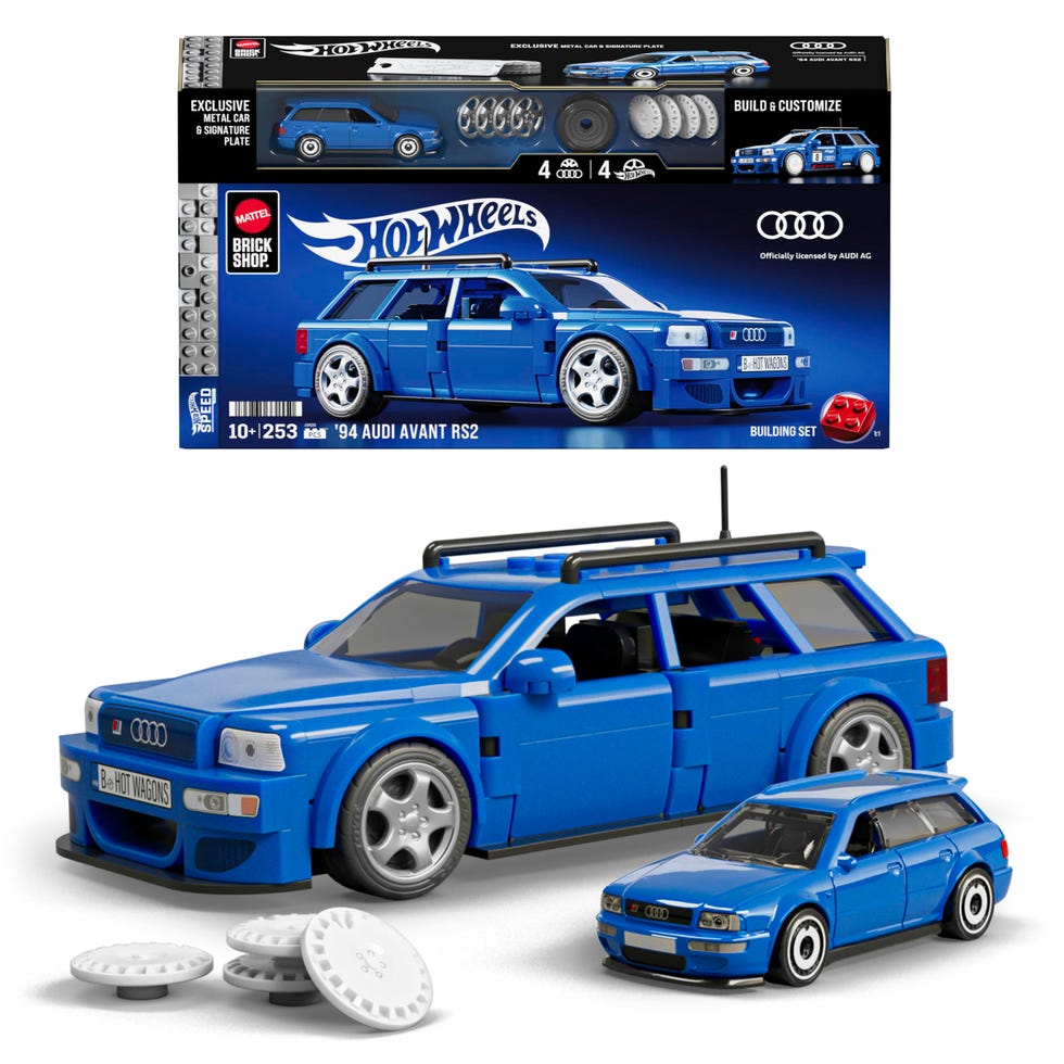 Mattel Brick Shop Hot Wheels Speed Series Juego de construcción Realista del Audi Avant RS2 del 94 con 252 Piezas