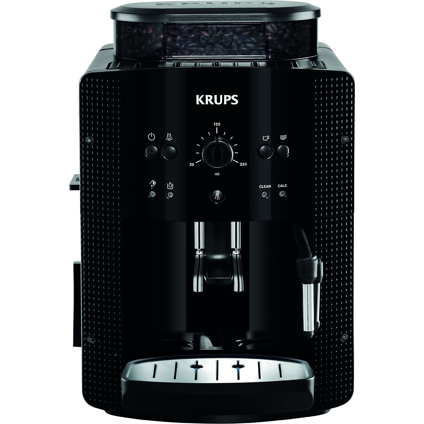 Cafetera superautomática - Krups Roma EA81K870, 1450 W, 15 bar, 1.7 L, 3 temperaturas, 2 tazas, Sistema Thermoblock, Kit de limpieza incluido, Negro