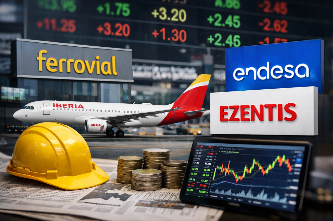 Ferrovial, IAG, Ezentis y Endesa: claves en bolsa