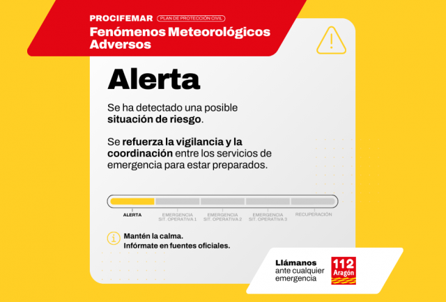 El Gobierno de Aragón activará este sábado el PROCIFEMAR en fase de alerta ante los riesgos por la borrasca Harry