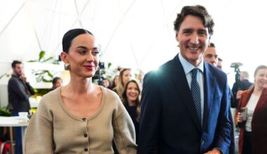 Katy Perry, el gran apoyo de Justin Trudeau en su primer acto oficial como pareja en el Foro de Davos