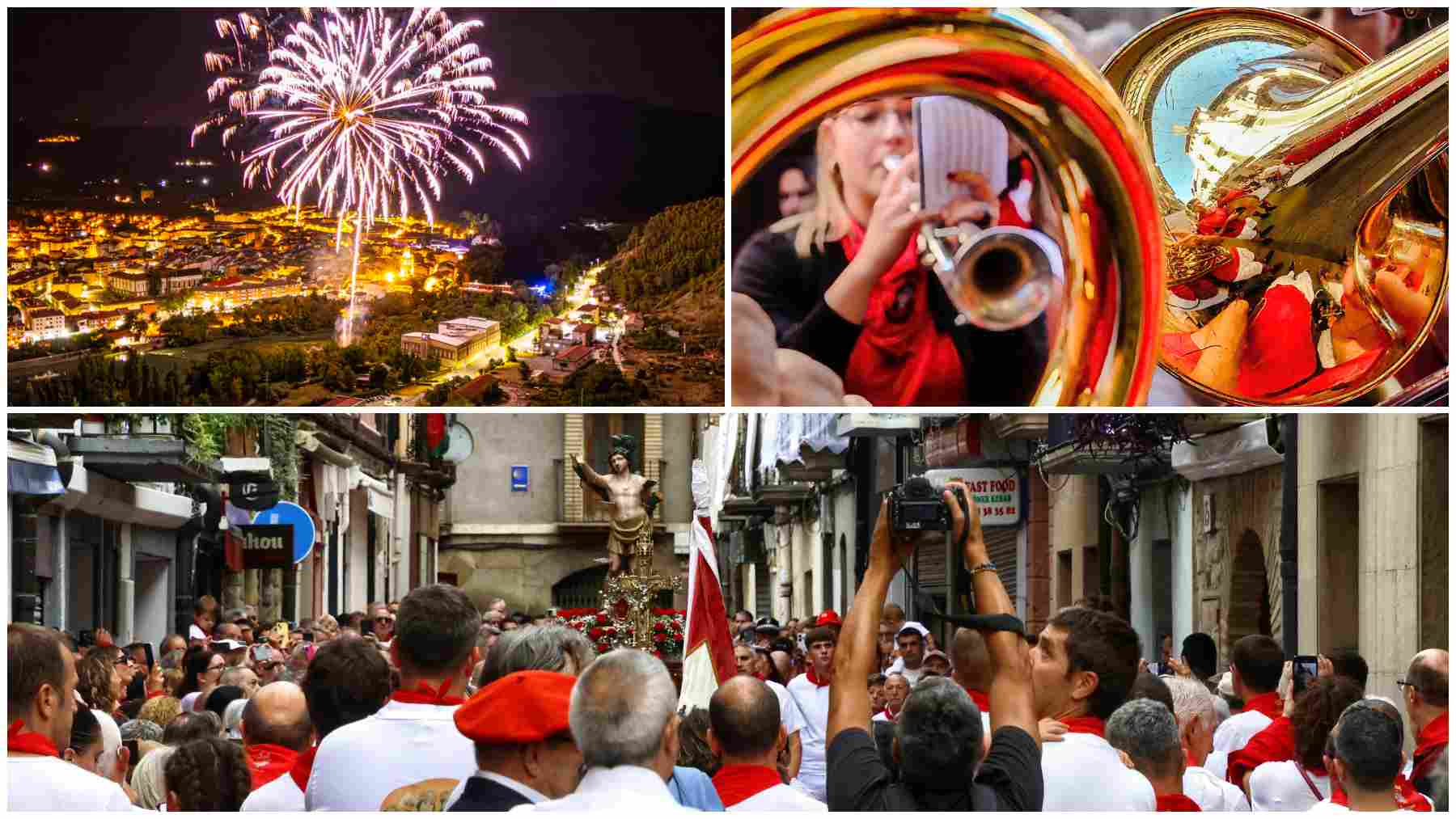 Las tres imágenes que optan a ganar el concurso de fotografía de las fiestas de Sangüesa