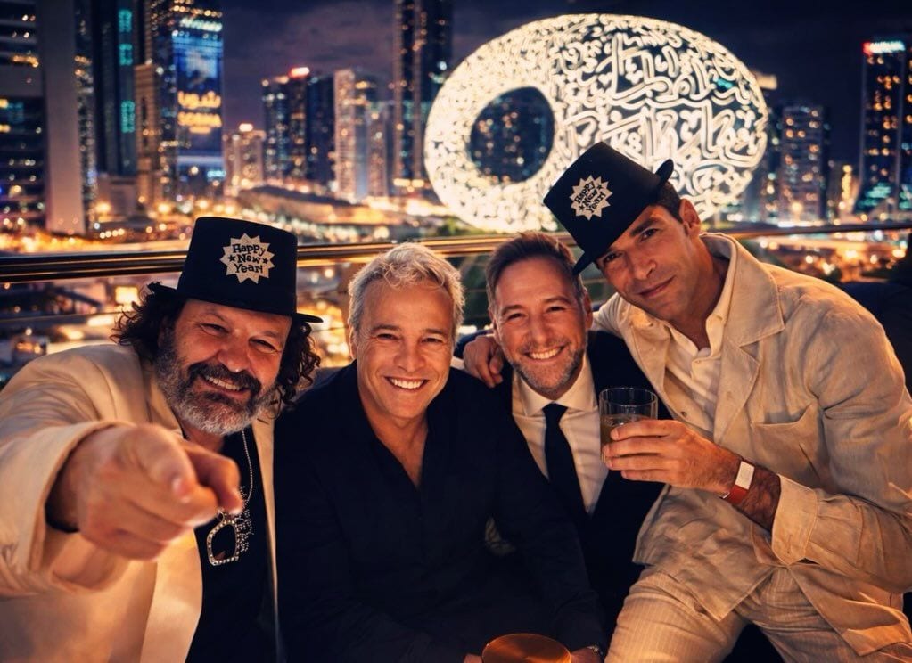 Domingo Zapata, David Summers, Carlos Latre y Cayetano Rivera, en la fiesta