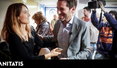 con Bárbara Goenaga, rodeado de amigos y un detalle muy significativo