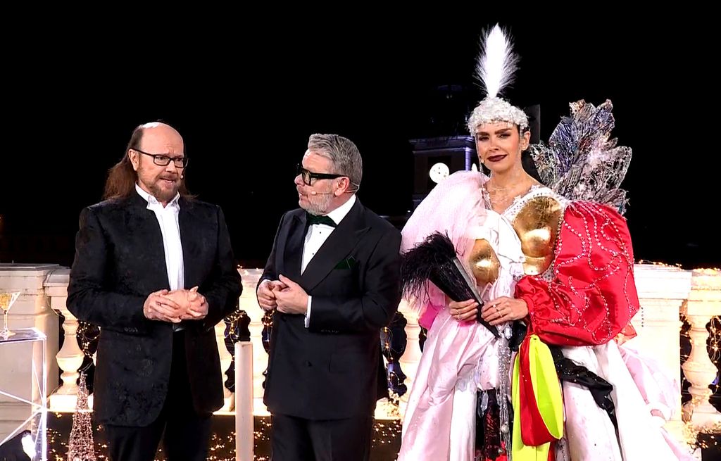 Santiago Segura, durante su aparición en el balcón de la Puerta del Sol