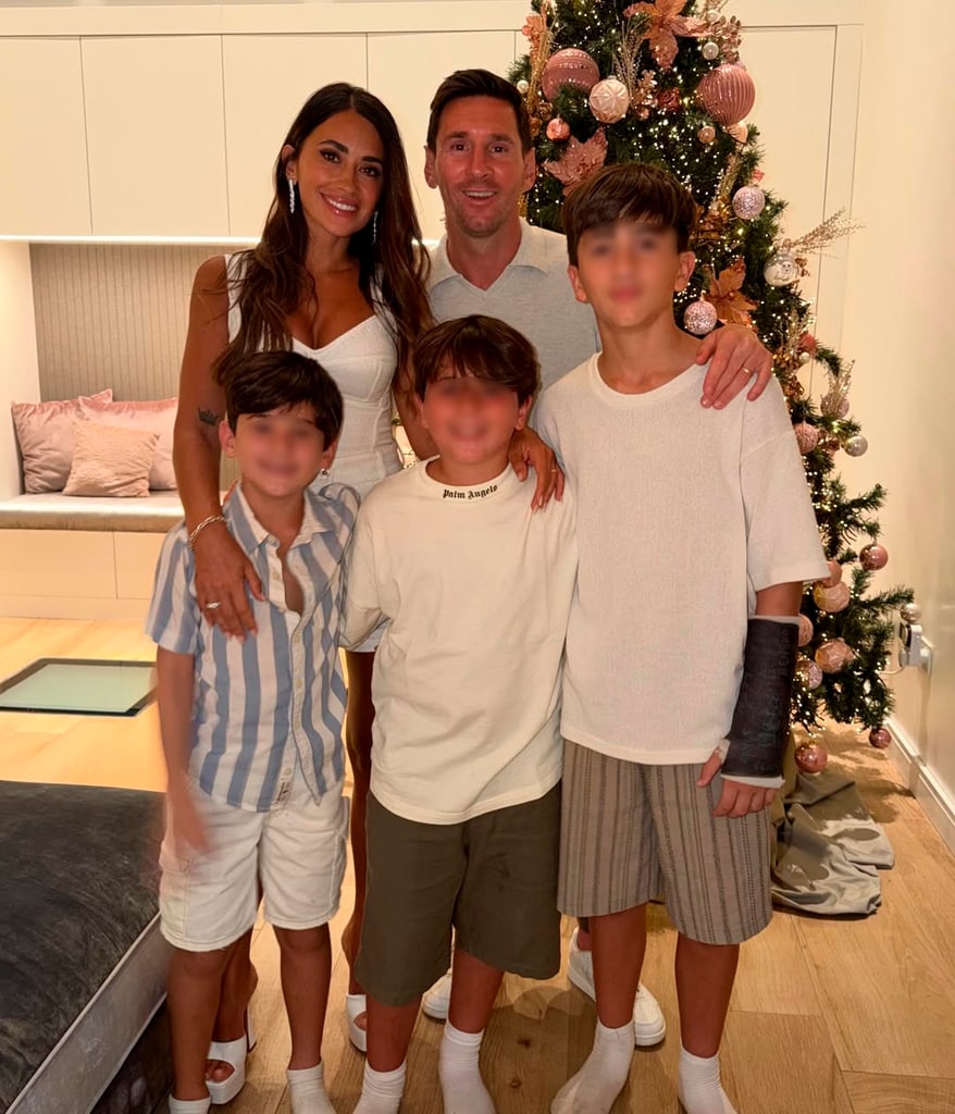 Lionel Messi y Antonela Roccuzzo dieron la bienvenida al 2026 junto a sus tres hijos, Thiago, Mateo y Ciro