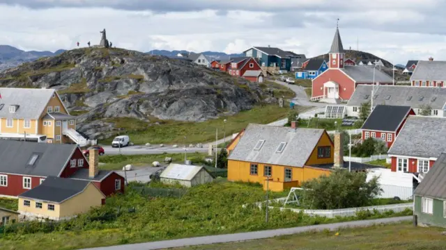 Un grupo de casas en Groenlandia.
