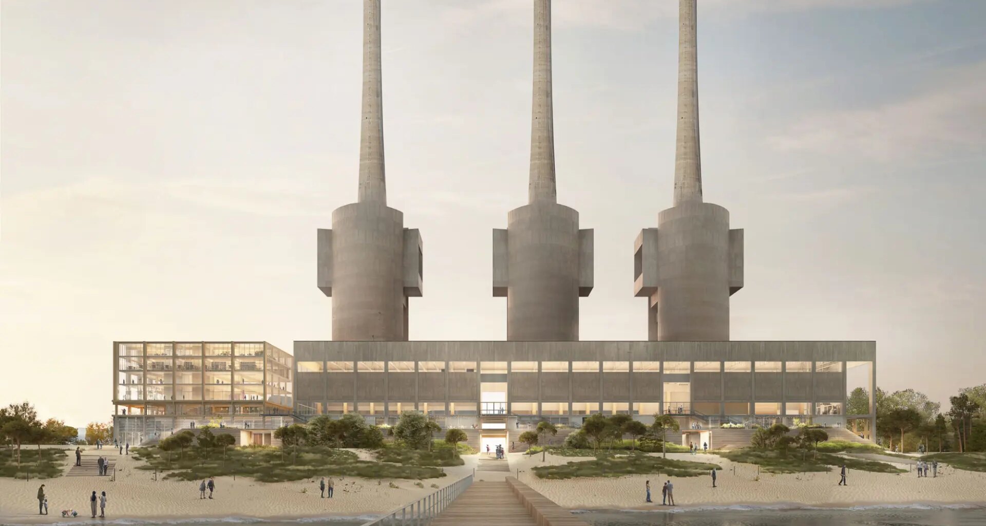 Así será la reforma de la vieja central térmica de las Tres Xemeneies del Besòs que empieza en 2026