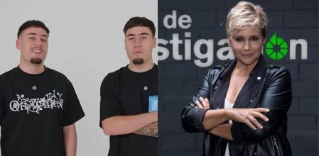 Carlos y Daniel, de 'La casa de los gemelos, y Glòria Serra