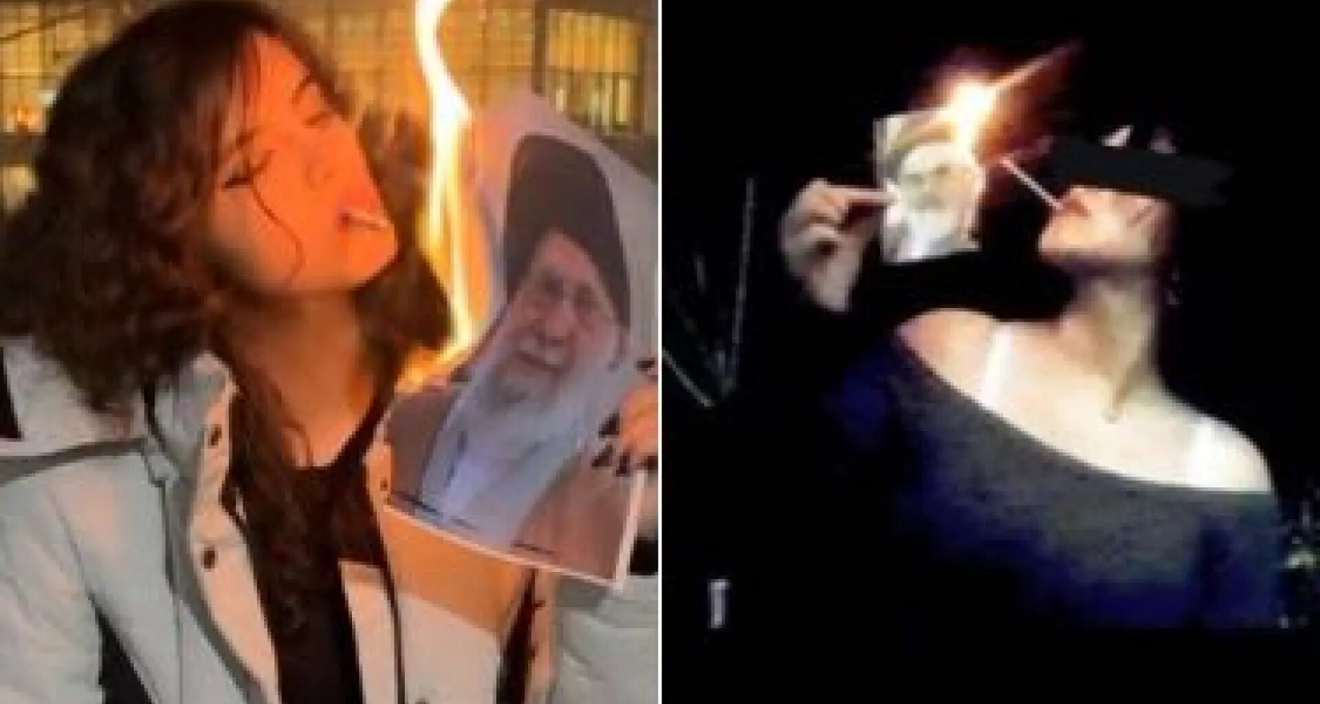 quemar con un cigarrillo fotos de Jamenei se convierte en tendencia viral