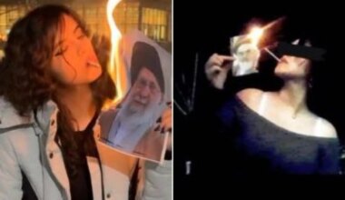 quemar con un cigarrillo fotos de Jamenei se convierte en tendencia viral