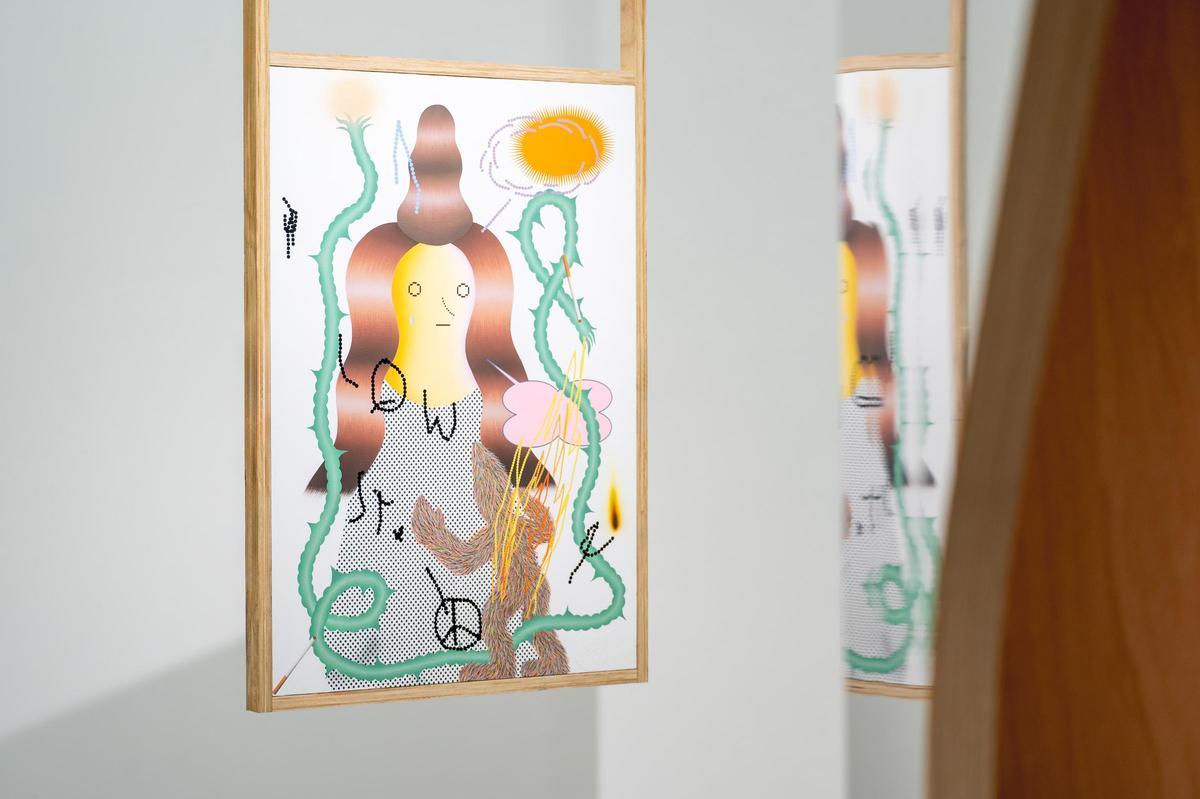 Sus característicos personajes en la nueva exposición