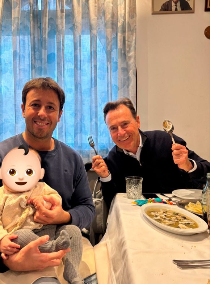 Matías Prats Jr. junto a su padre, Matías Prats y su hijo, que lleva también su nombre