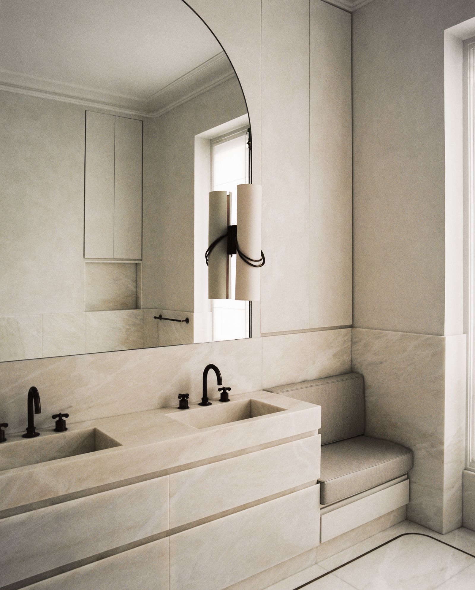 baño de mrmol blanco