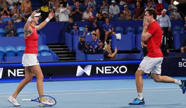 El dobles mixto de Suiza, con Bencic al frente, elimina a Argentina y se meten en semifinales de la United Cup. Foto: Gettyimages