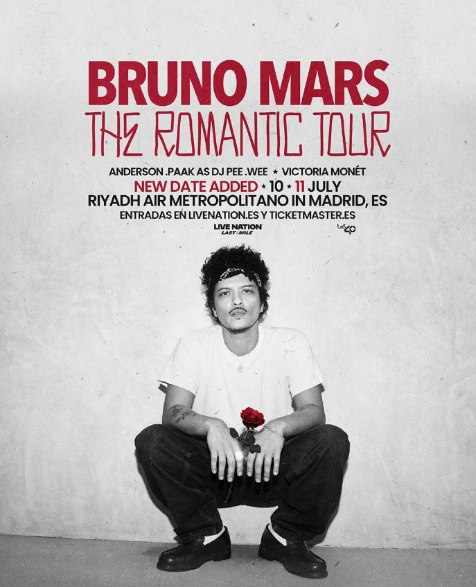 Bruno Mars añade segunda fecha en el Metropolitano – jenesaispop.com
