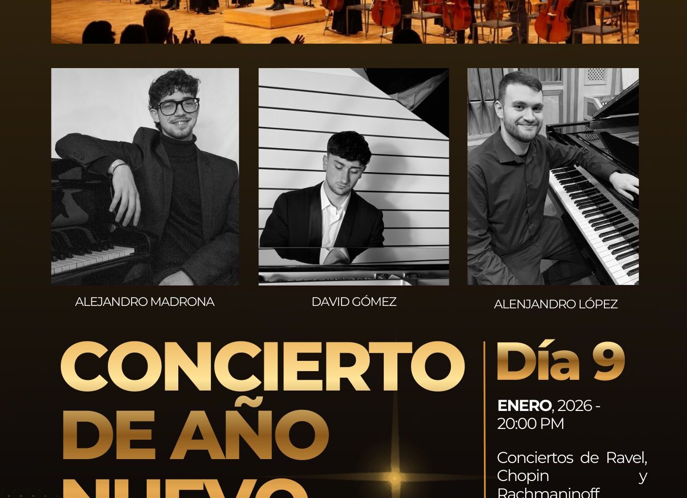 La Orquesta de Jóvenes ‘Ciudad de Murcia’ y tres solistas de piano ofrecen el gran Concierto de Año Nuevo en el ‘Teatro Villa de Molina’ el viernes 9 de enero.