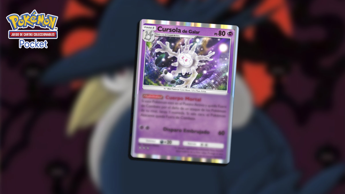 Cursola de Galar es el temor de las Megaevoluciones en JCC Pokémon Pocket