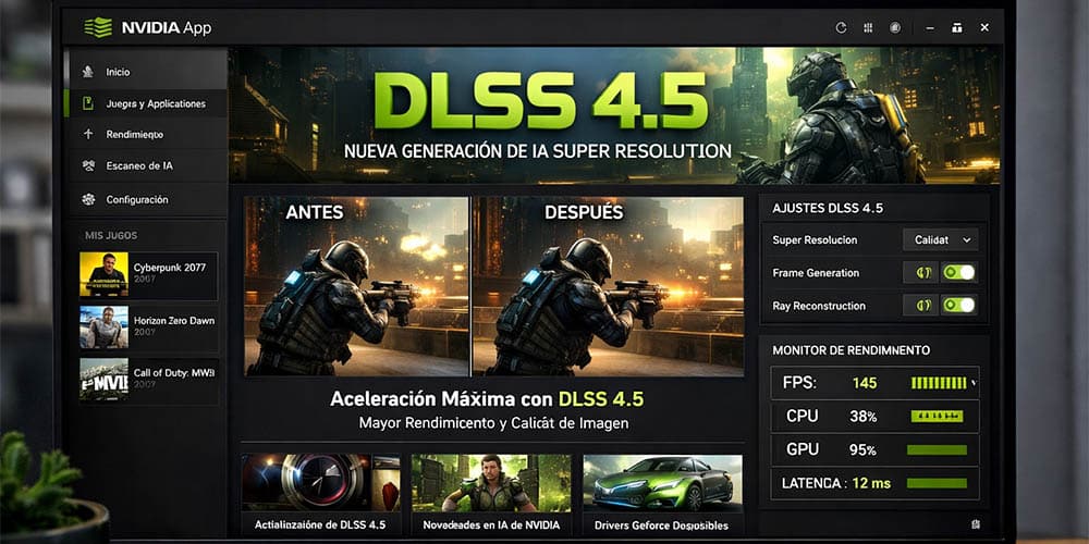NVIDIA App 11.0.6 añade DLSS 4.5 oficial para todas las RTX