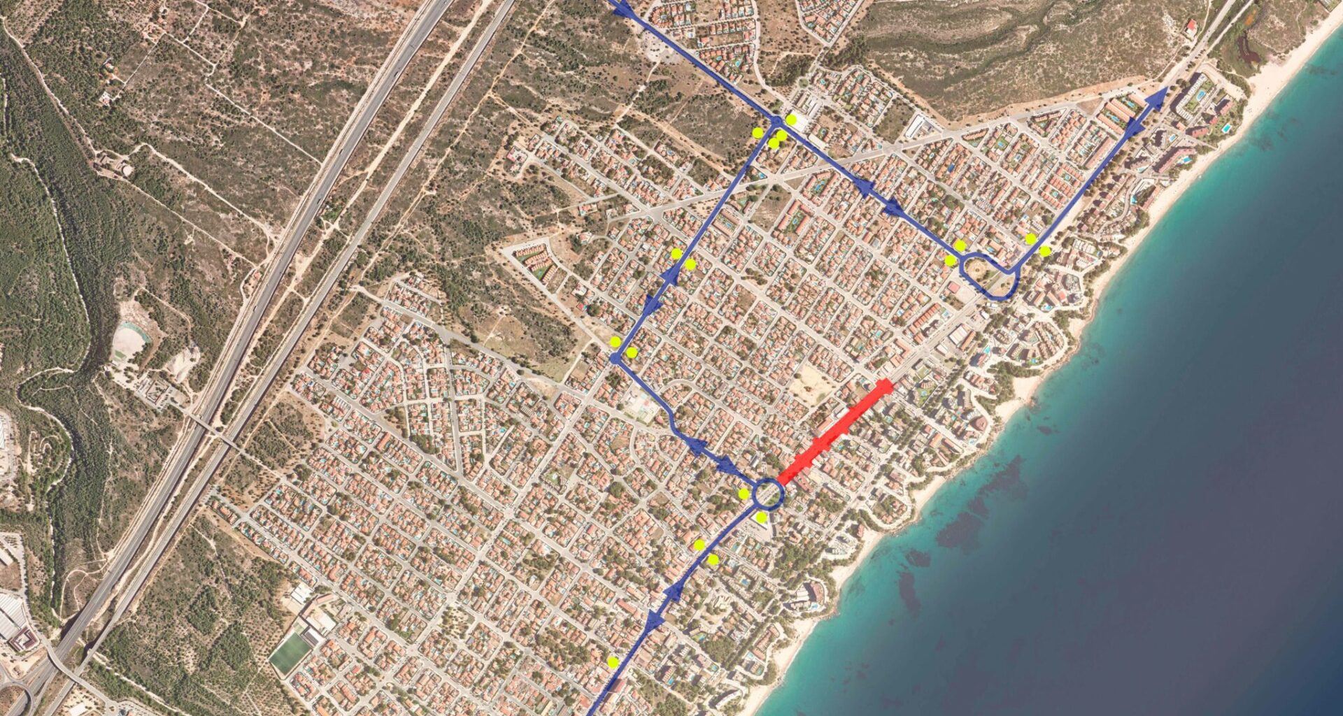 Cambios en la circulación y en las paradas de autobús en Miami Platja por las obras de la tercera fase de la Avinguda Barcelona