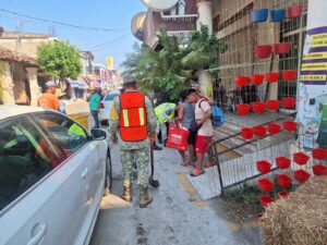 Policía Estatal, Ejército Mexicano y Guardia Nacional refuerzan acciones de apoyo a la población de San Marcos tras sismo