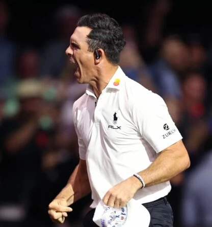 Horschel celebra durante la final de la TGL