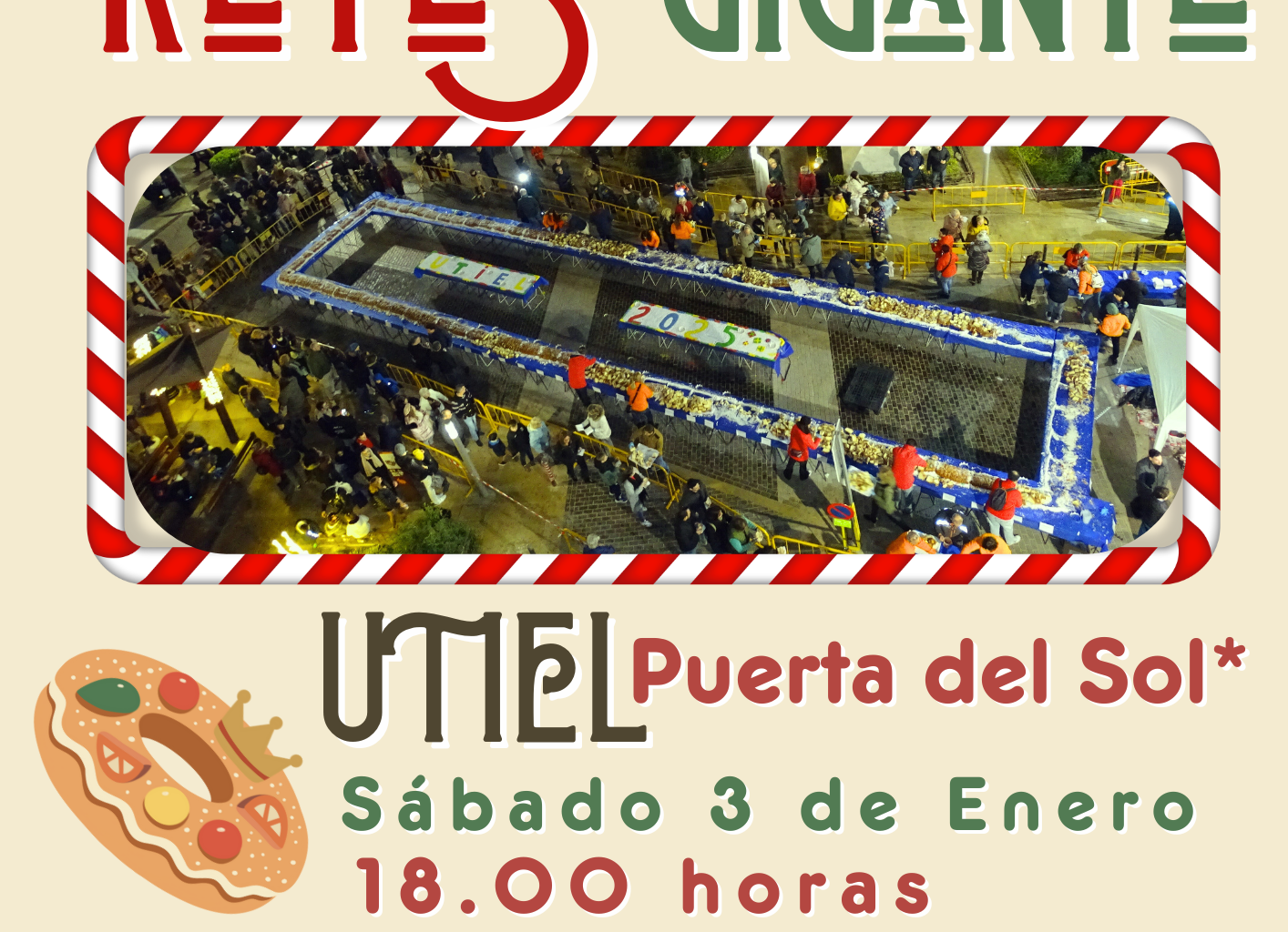 Utiel volverá a batir récord con un Roscón de Reyes Extra Gigante de 60 metros