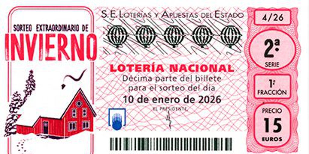 Lista oficial de premios del Sorteo Extraordinario de Invierno del 10 de enero de la Lotería Nacional hoy