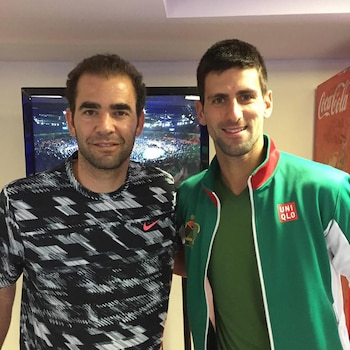 Pete Sampras con Novak Djokovic