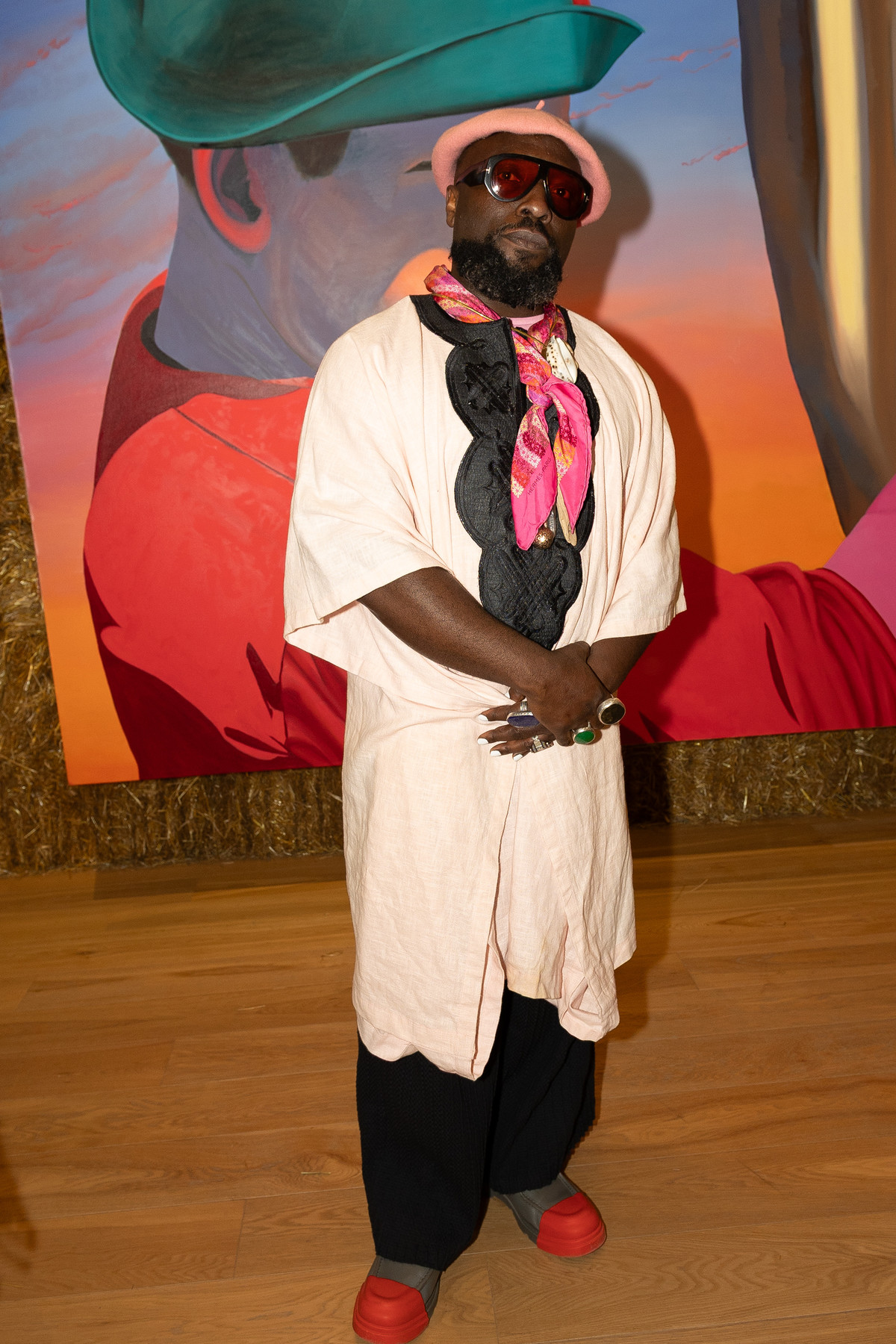 Bonaventure Soh Bejeng Ndikung en la apertura de Ana Segovia en la Fundación Cervieri Monsuárez.