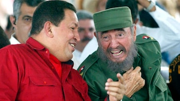 Hugo Chávez y Fidel Castro
